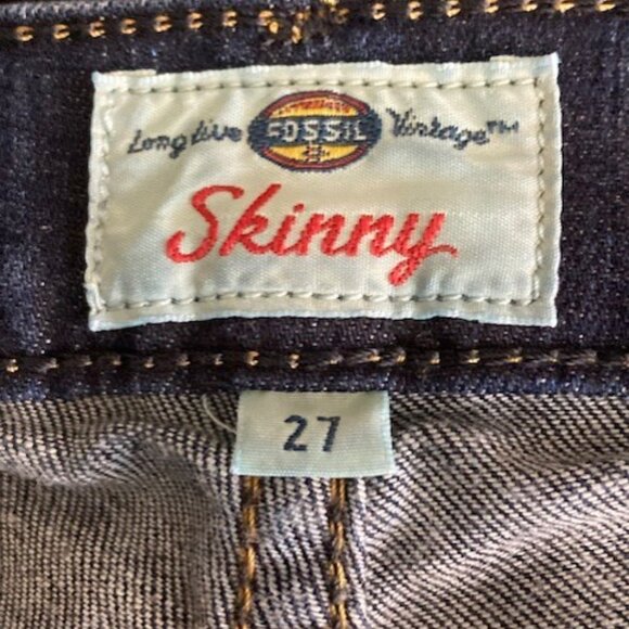 Fossil Women's Blue Skinny Jeans Sz 27 Inseam 30 - Picture 11 of 11